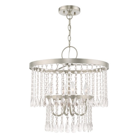 Elizabeth 4 Light Brushed Nickel Pendant Chandelier MPN:51064-91
