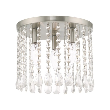 Elizabeth 3 Light Brushed Nickel Ceiling Mount MPN:51067-91