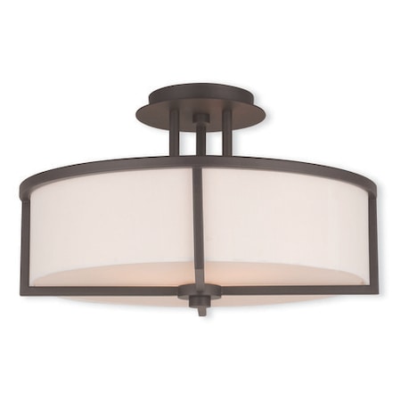 Wesley 3 Light Bronze Ceiling Mount MPN:51074-07