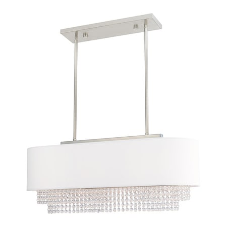 Carlisle 3 Light Brushed Nickel Linear Chandelier MPN:51124-91