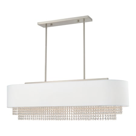 Carlisle 5 Light Brushed Nickel Linear Chandelier MPN:51126-91