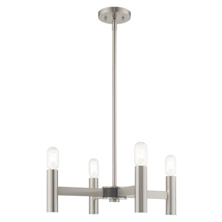 Copenhagen 4 Light Brushed Nickel Mini Chandelier MPN:51134-91