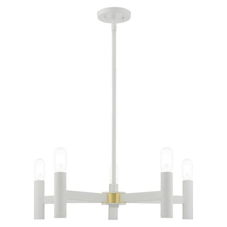Copenhagen 5 Light White Chandelier MPN:51135-03