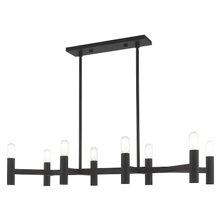 Copenhagen 8 Light Black Linear Chandelier MPN:51138-04