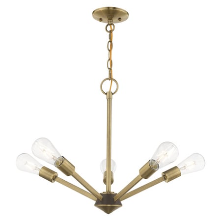 Prague 5 Light Antique Brass Chandelier MPN:51155-01