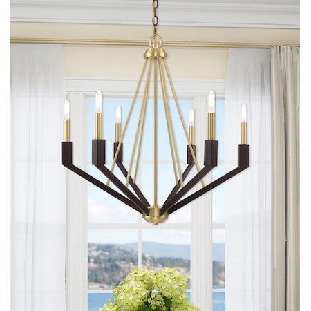 Beckett 6 Light Satin Brass And Bronze C MPN:51166-12