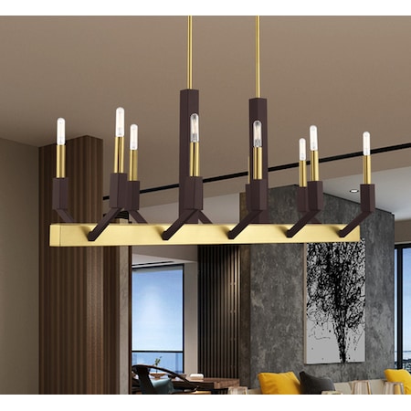 Beckett 10 Light Satin Brass And Bronze MPN:51168-12