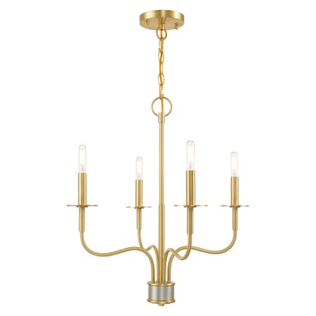 Lisbon 4 Light Satin Brass Mini Chandeli MPN:51324-12