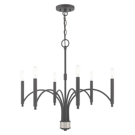 Wisteria 6 Light Scandinavian Gray Chand MPN:51336-76