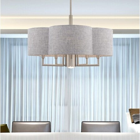 Kalmar 6 Light Brushed Nickel Pendant Chandelier MPN:51365-91