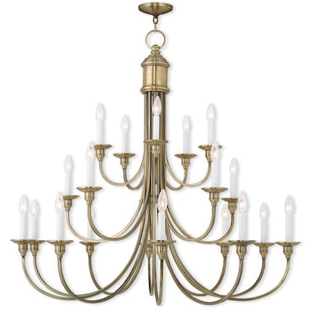 Cranford 20 Light Antique Brass Foyer Chandelier MPN:5140-01