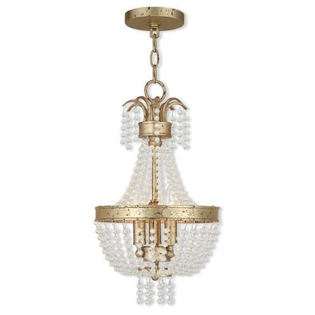 Valentina 3 Light Hand Applied Winter Gold Pendant MPN:51853-28