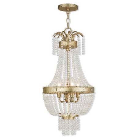 Valentina 4 Light Hand Applied Winter Gold Pendant MPN:51854-28