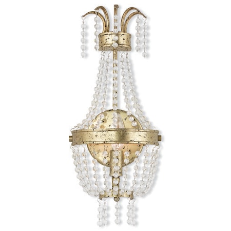 Valentina 1 Light Hand Applied Winter Gold Wall Sconce MPN:51872-28