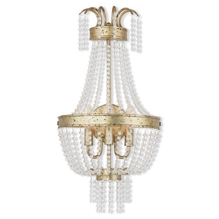 Valentina 3 Light Hand Applied Winter Gold Wall Sconce MPN:51874-28