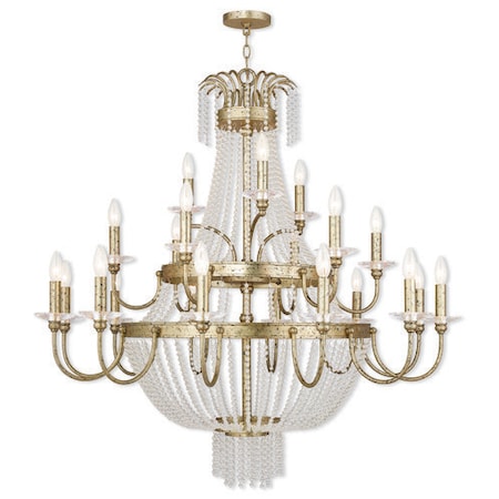 Valentina 21 Light Hand Applied Winter Gold Foyer Chandelier MPN:51877-28
