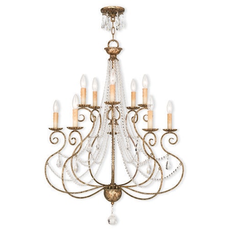 Isabella 10 Light Hand Applied European Bronze Chandelier MPN:51909-36