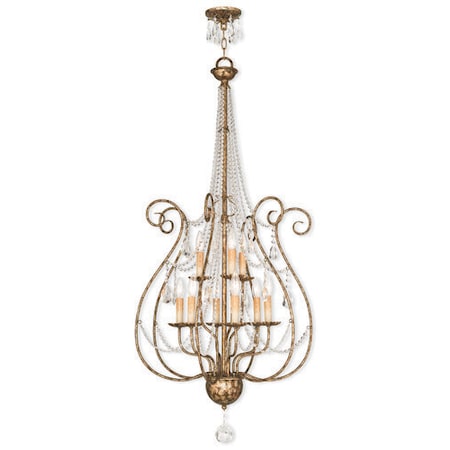 Isabella 9 Light Hand Applied European Bronze Foyer Chandelier MPN:51911-36