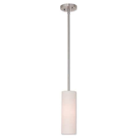 Meridian 1 Light Brushed Nickel Mini Pendant MPN:52130-91