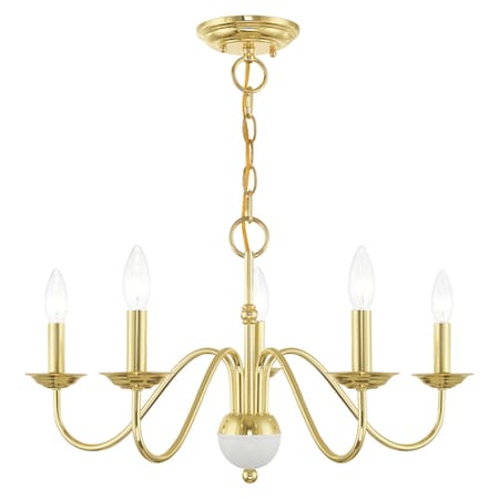 Windsor 5 Light Polished Brass Chandelier MPN:52165-02