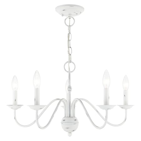 Windsor 5 Light Antique White Chandelier MPN:52165-60