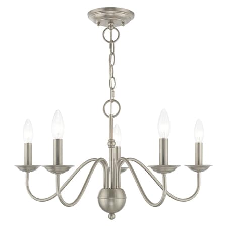 Windsor 5 Light Brushed Nickel Chandelier MPN:52165-91