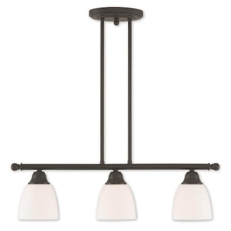 Somerville 3 Light Bronze Linear Chandelier MPN:53854-07