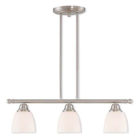 Somerville 3 Light Brushed Nickel Linear Chandelier MPN:53854-91