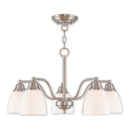 Somerville 5 Light Brushed Nickel Convertible Chandelier/Ceiling Mount MPN:53855-91
