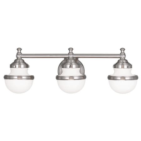 Oldwick 3 Light Brushed Nickel Bath Vanity MPN:5713-91