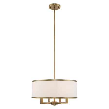 Park Ridge 4 Light Antique Brass Pendant Chandelier MPN:62615-01
