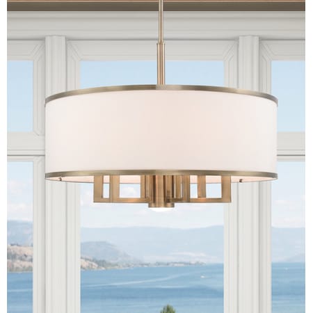 Park Ridge 7 Light Antique Brass Pendant MPN:62616-01