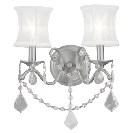 Newcastle 2 Light Brushed Nickel Wall Sconce MPN:6302-91