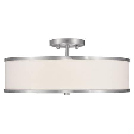 Park Ridge 3 Light Brushed Nickel Ceiling Mount MPN:6352-91