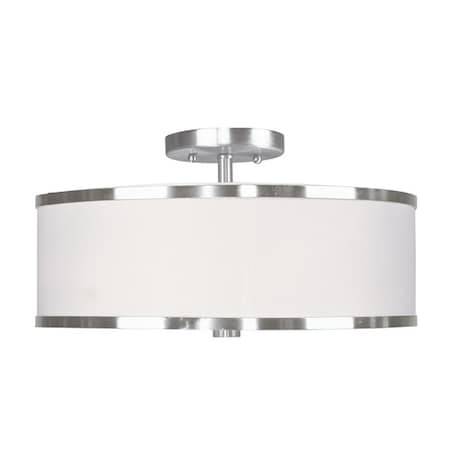 Park Ridge 3 Light Brushed Nickel Ceiling Mount MPN:6368-91