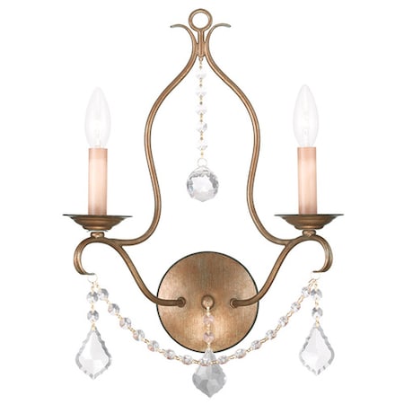 Chesterfield 2 Light Antique Gold Leaf Wall Sconce MPN:6422-48