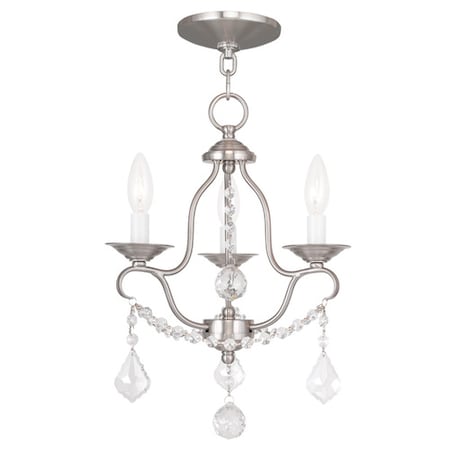 Chesterfield 3 Light Brushed Nickel Mini Chandelier MPN:6423-91