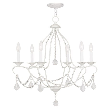Chesterfield 6 Light Antique White Chandelier MPN:6426-60