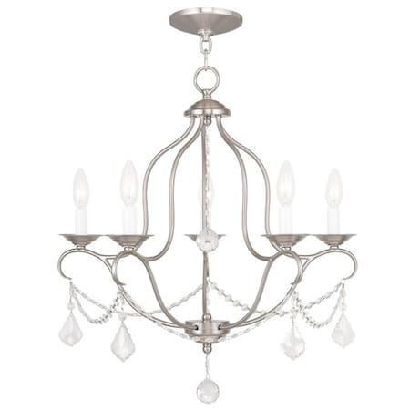 Chesterfield 5 Light Brushed Nickel Chandelier MPN:6435-91