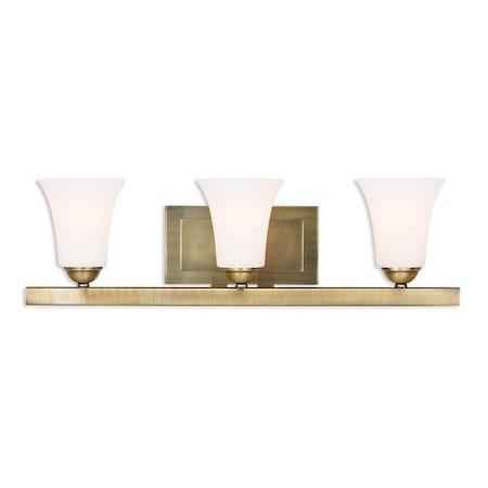 Ridgedale 3 Light Antique Brass Bath Van MPN:6493-01
