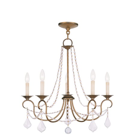 Pennington 5 Light Antique Gold Leaf Cha MPN:6515-48