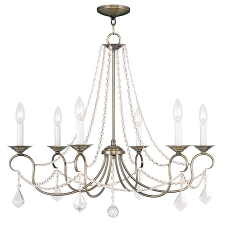 Pennington 6 Light Antique Brass Chandelier MPN:6516-01