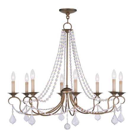 Pennington 8 Light Antique Gold Leaf Chandelier MPN:6518-48