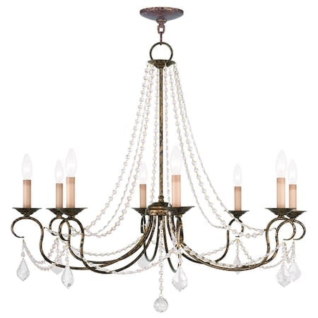 Pennington 8 Light Hand Applied Venetian Golden Bronze Chandelier MPN:6518-71