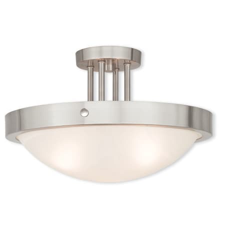 New Brighton 3 Light Brushed Nickel Ceiling Mount MPN:73956-91