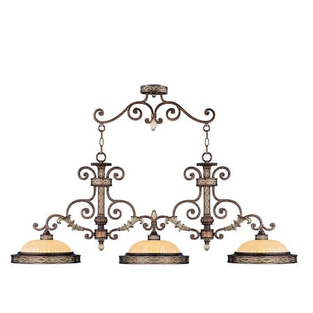 Seville 3 Light Palacial Bronze with Gilded Accents Island MPN:8546-64