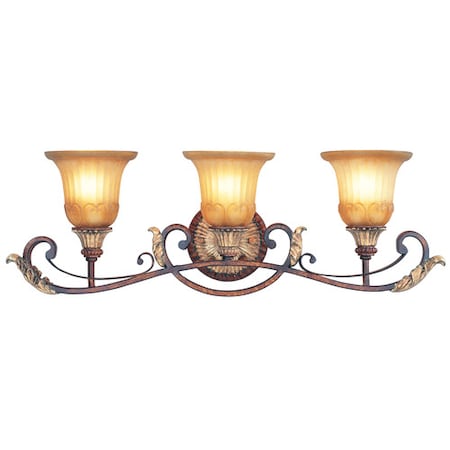 Villa Verona 3 Light Verona Bronze with Aged Gold Leaf Bath Vanity MPN:8553-63