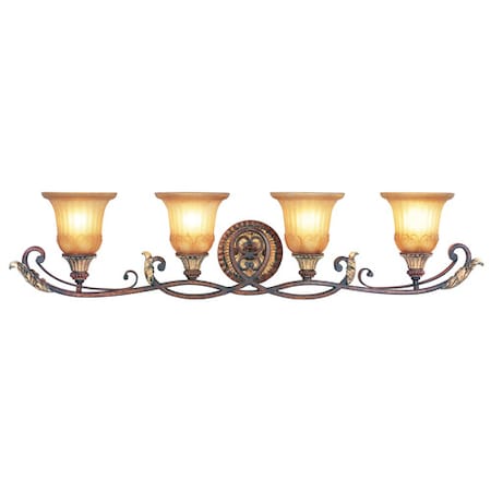 Villa Verona 4 Light Verona Bronze with Aged Gold Leaf Bath Vanity MPN:8554-63
