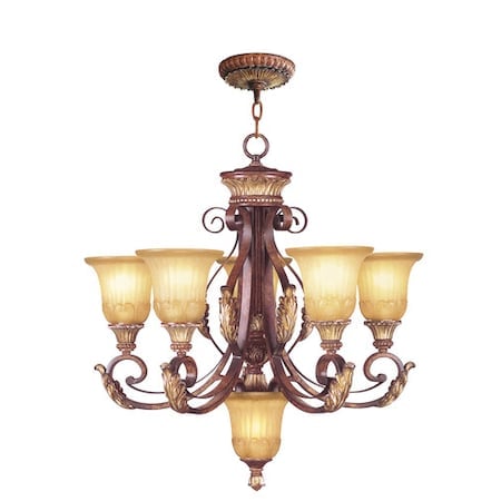 Villa Verona 6 Light Verona Bronze with Aged Gold Leaf Chandelier MPN:8555-63