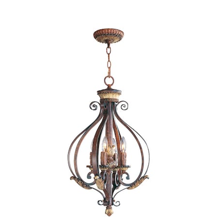 Villa Verona 4 Light Verona Bronze with Aged Gold Leaf Accents Foyer MPN:8556-63